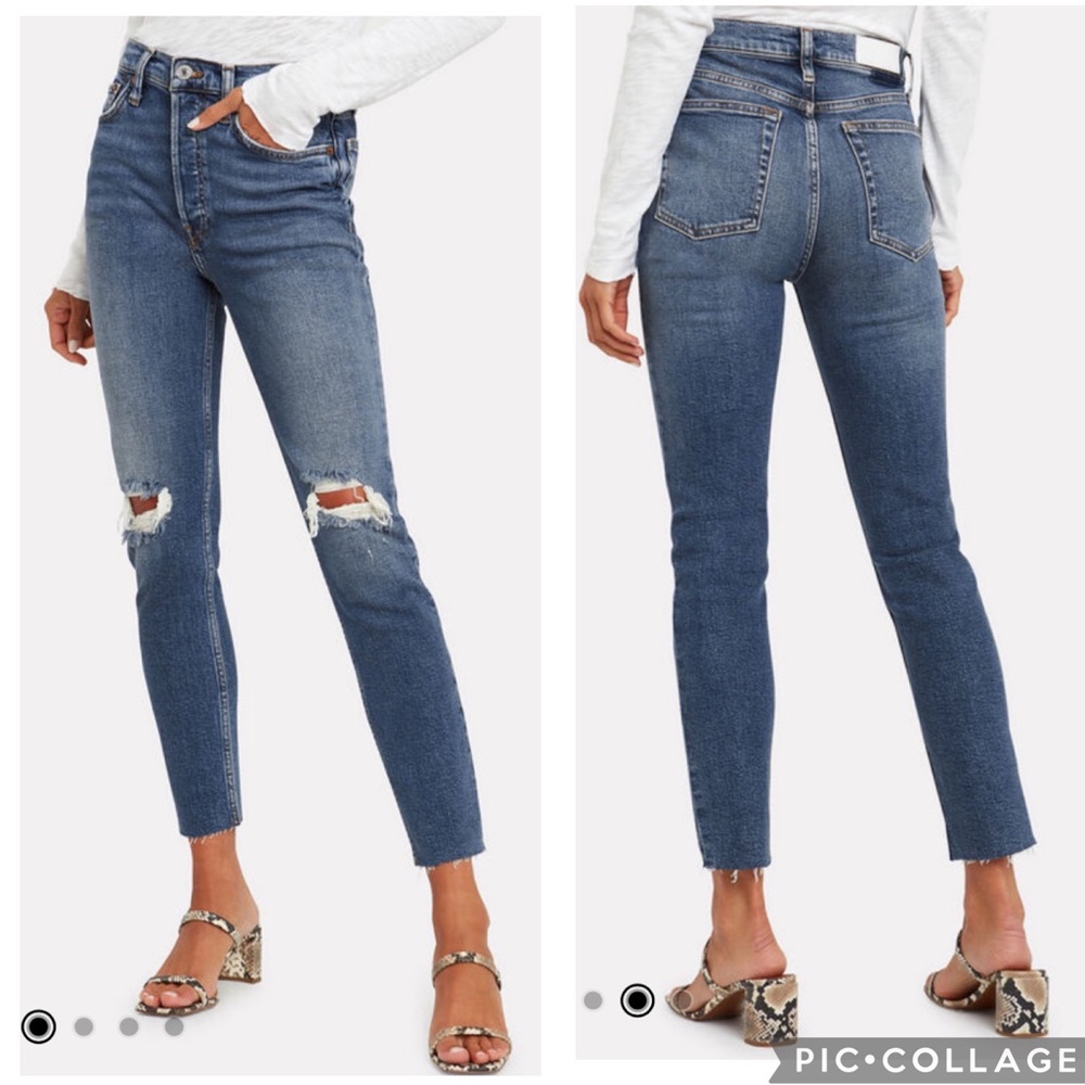 RE/DONE High-Rise Ankle Crop Jeans Sz 27
